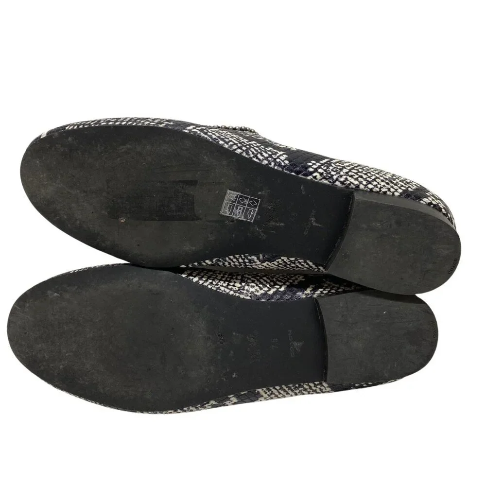 Coach Harper Snake Print Studded Loafers size 7.5b snakeskin gray black - Picture 7 of 8
